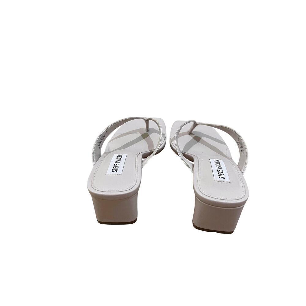 Steve Madden Shoes Womens Size 6.5 Bone Tiffie Thong Kitten Heel Dress Sandals - Picture 5 of 8
